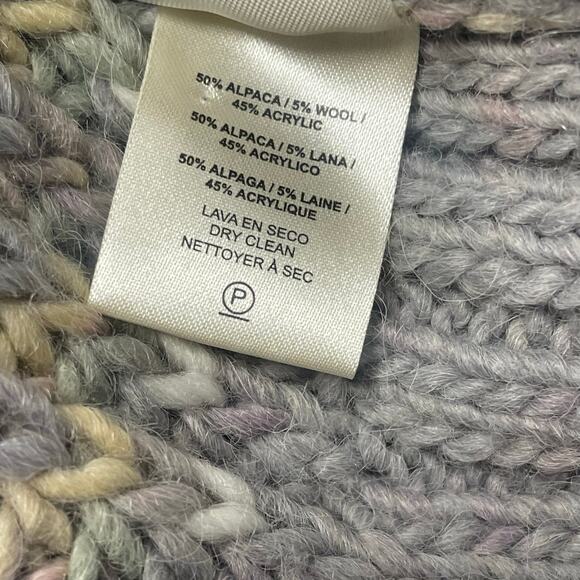 NWT Nicholas Maliya Sweater Purple Grey Multi Alpaca Wool Blend Knit Size Large - Picture 9 of 10